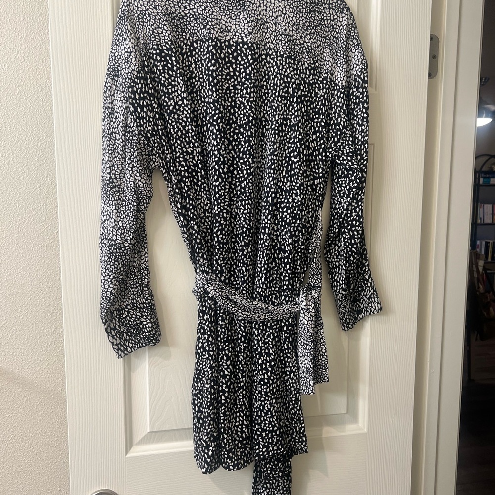Alice and Olivia Jodi Shirtdress 8 Black and White